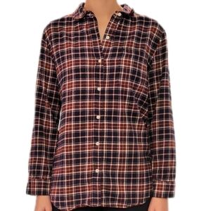 Banana Republic Womens Flannel Shirt Plaid Long Sleeve Button Down Casual‎ Top M